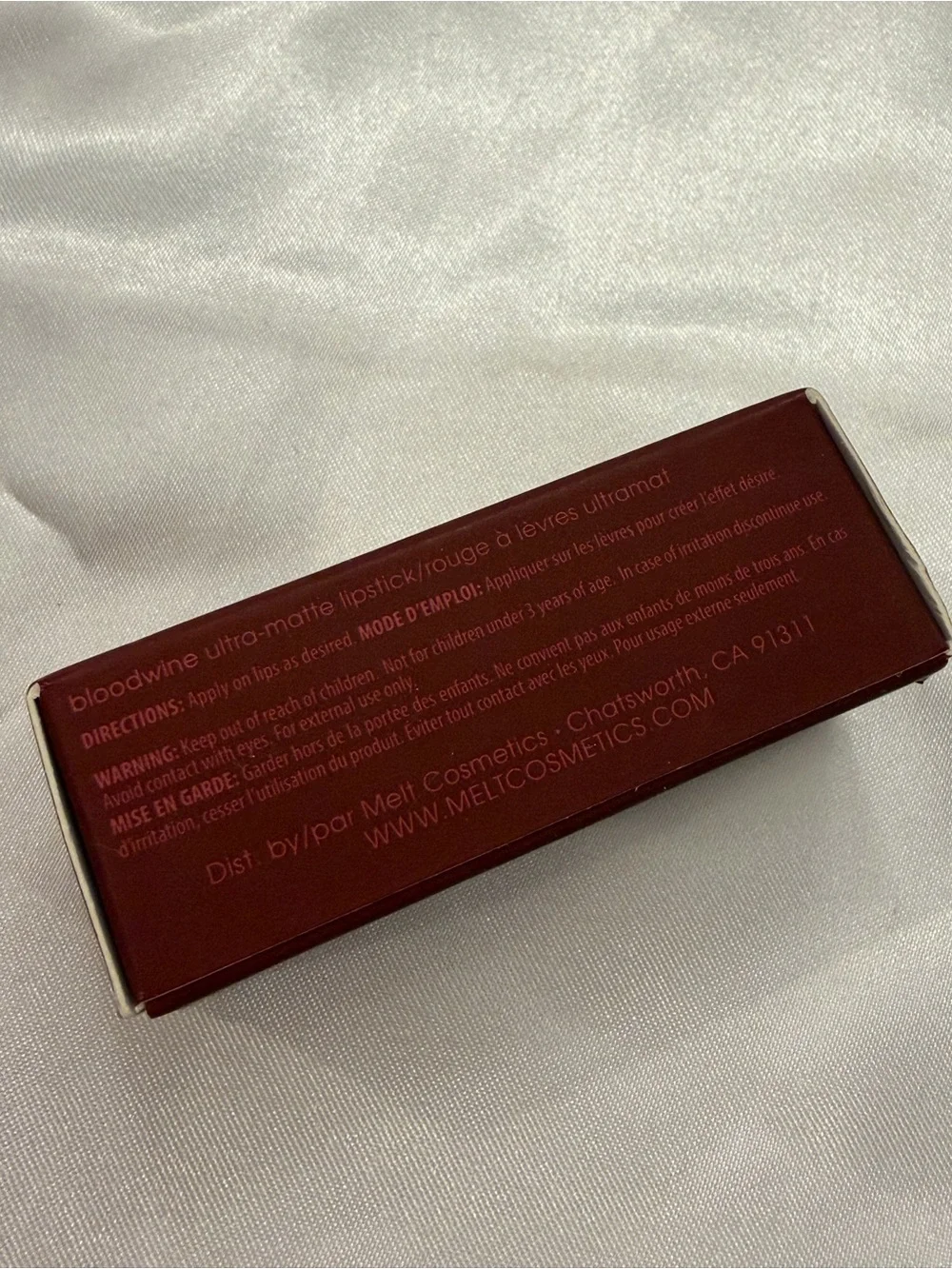 Melt Cosmetics Lipstick BLOODWINE Ultra Matte Shade USA Made New Dark Red Vamp